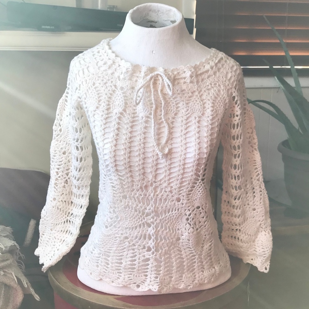 Pretty White Crochet Top